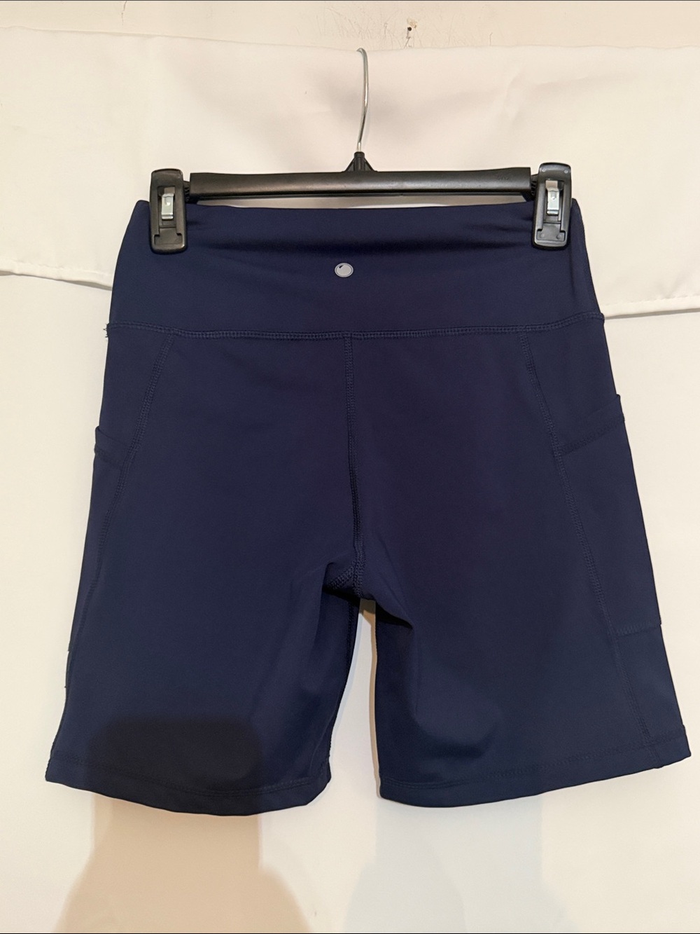 Yogalicious Women's Navy High-Rise Athletic Shorts